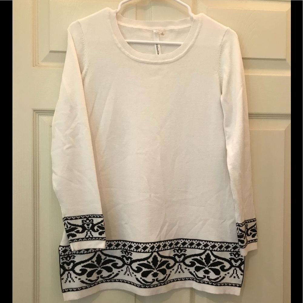 NY COLLECTION tunic scrolled sweater - Picture 3 of 10